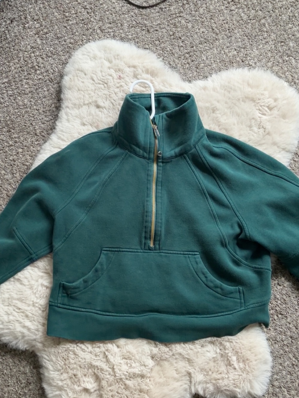 lululemon athletica Dark Teal Half-Zip Cowl Pullover
